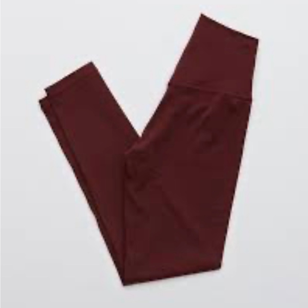 Aerie | Offline Real Me 7/8 Maroon Leggings